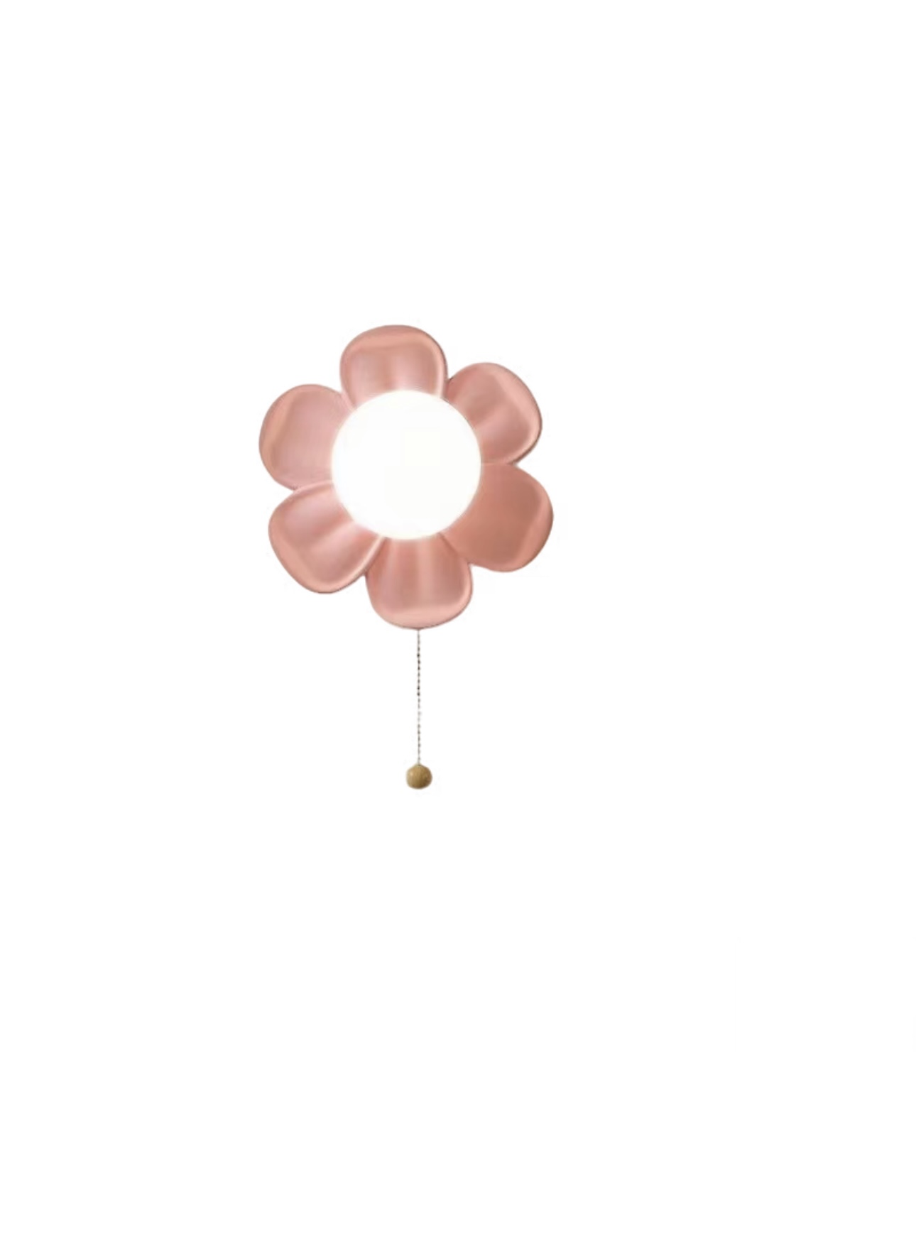 Baby Nursery Wall Lights - โคมไฟติดผนังลายดอกไม้สไตล์มินิมอลสมัยใหม่ พร้อมสวิตช์แบบโซ่ดึง สีครีม เหมาะสำหรับห้องนอนเด็ก ห้องอ่านหนังสือ หรือข้างเตียง