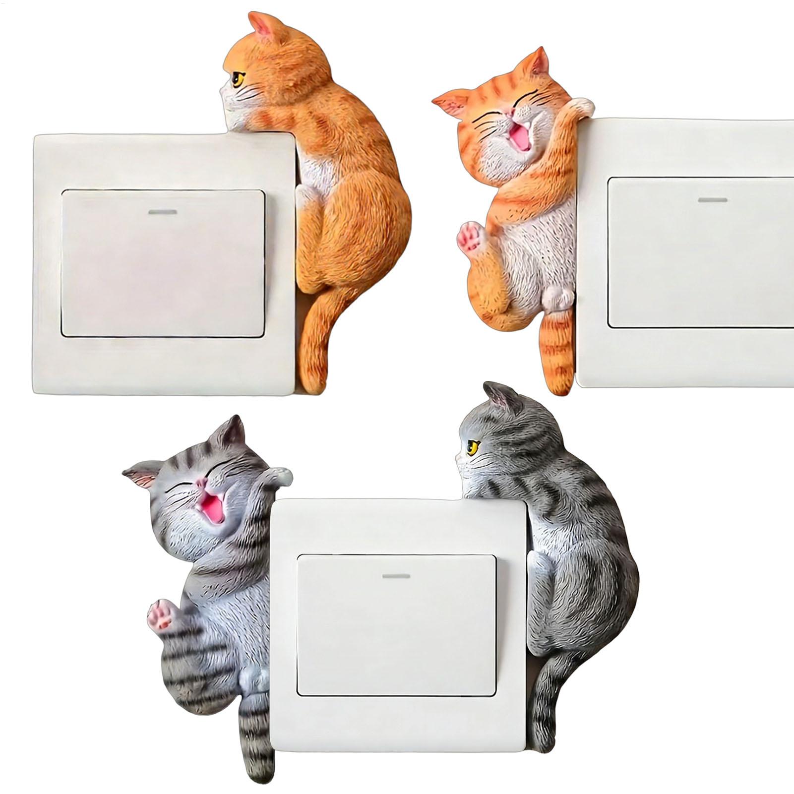 Baby Nursery Wall Lights - สติกเกอร์ติดไฟรูปแมว 2 ชิ้น แบบ 2 มิติ