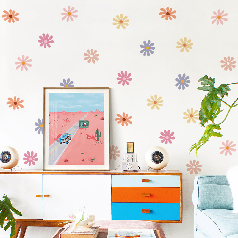Daisy Floral สติ๊กเกอร์ติดผนัง - Baby Nursery Peel And Stick Wallpaper บทวิจารณ์และราคา