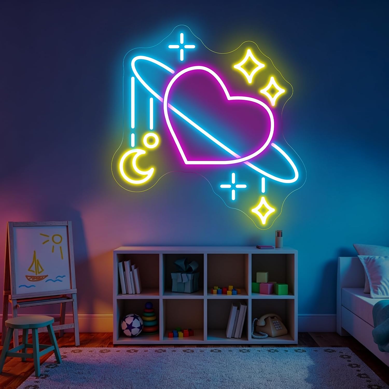 ป้ายไฟนีออนรูปดาวเคราะห์อวกาศ  - Baby Nursery Wall Lights บทวิจารณ์และราคา