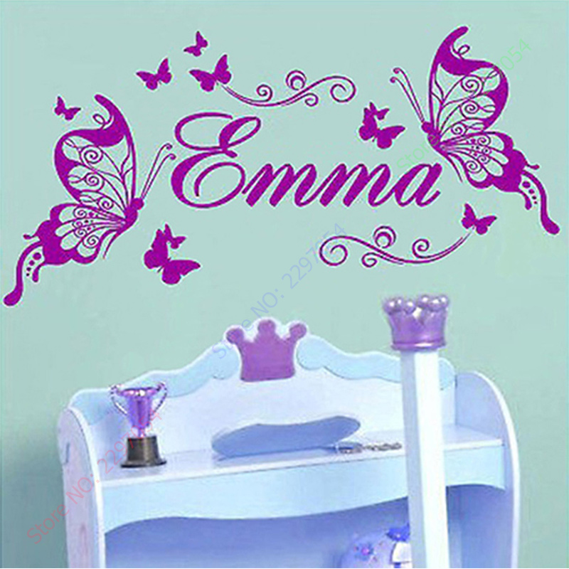 ใหม่ผีเสื้อส่วนบุคคลชื่อไวนิลผ - Baby Nursery Decor Girl บทวิจารณ์และราคา