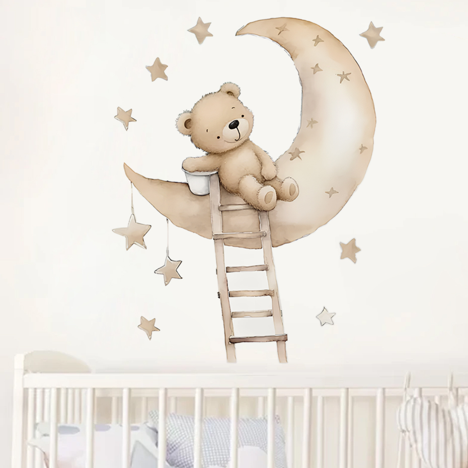 หมีน่ารัก Star Cloud สติ๊กเกอร - Baby Girl Nursery Quotes บทวิจารณ์และราคา