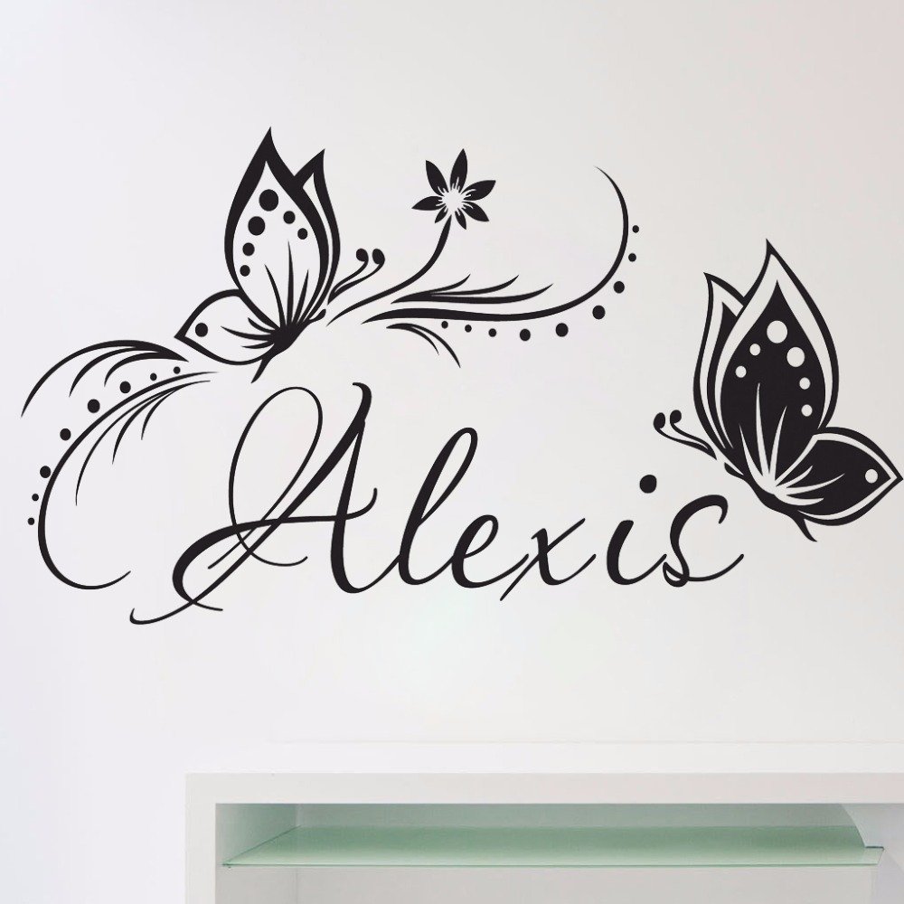 ส่วนบุคคลชื่อและผีเสื้อผนังไวน - Baby Girl Nursery Quotes บทวิจารณ์และราคา
