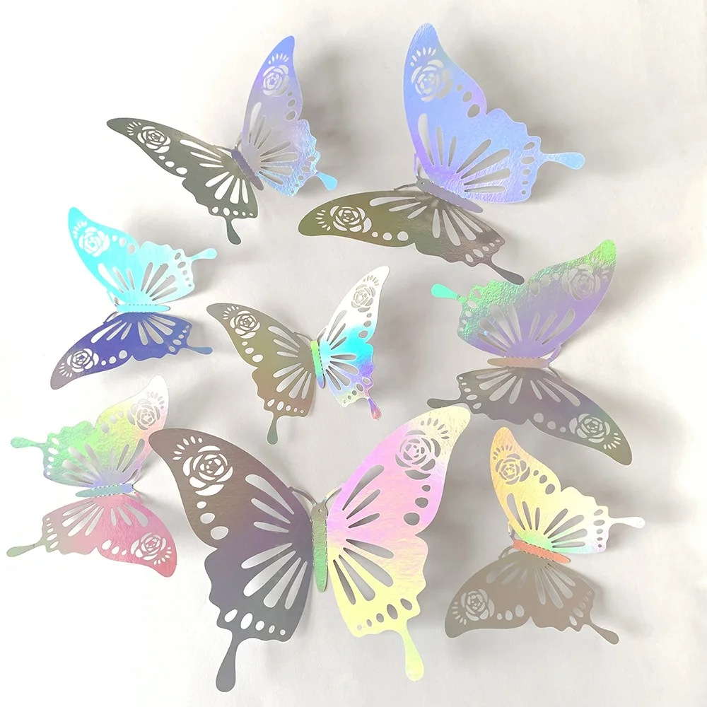 12pcs สีสัน Silver Butterfly W - Baby Girl Nursery Quotes บทวิจารณ์และราคา