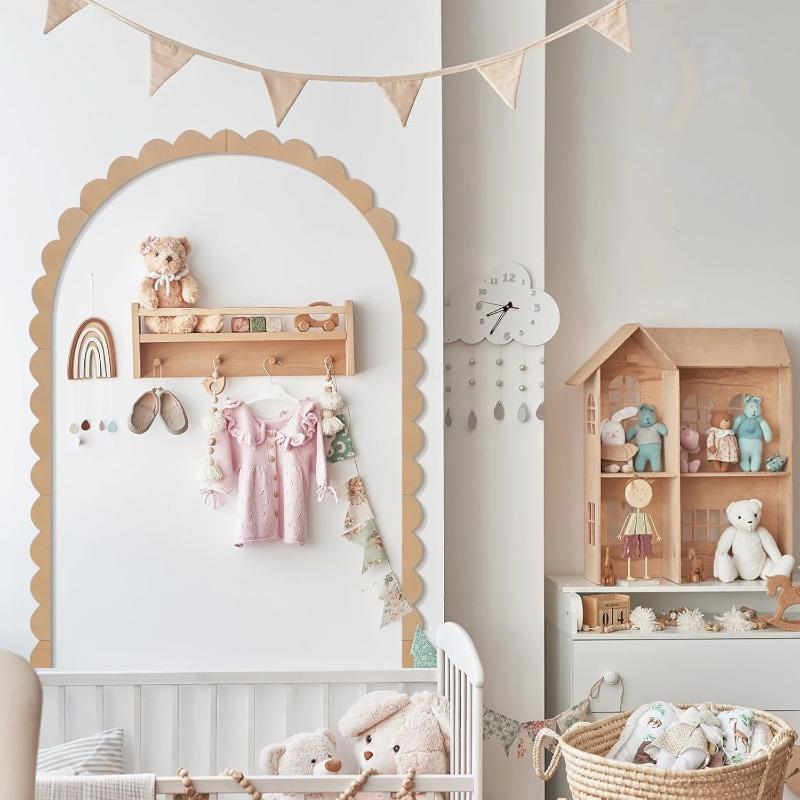 [ใหม่] ของตกแต่งผนังไม้รูปโค้ง - Baby Nursery Frames บทวิจารณ์และราคา