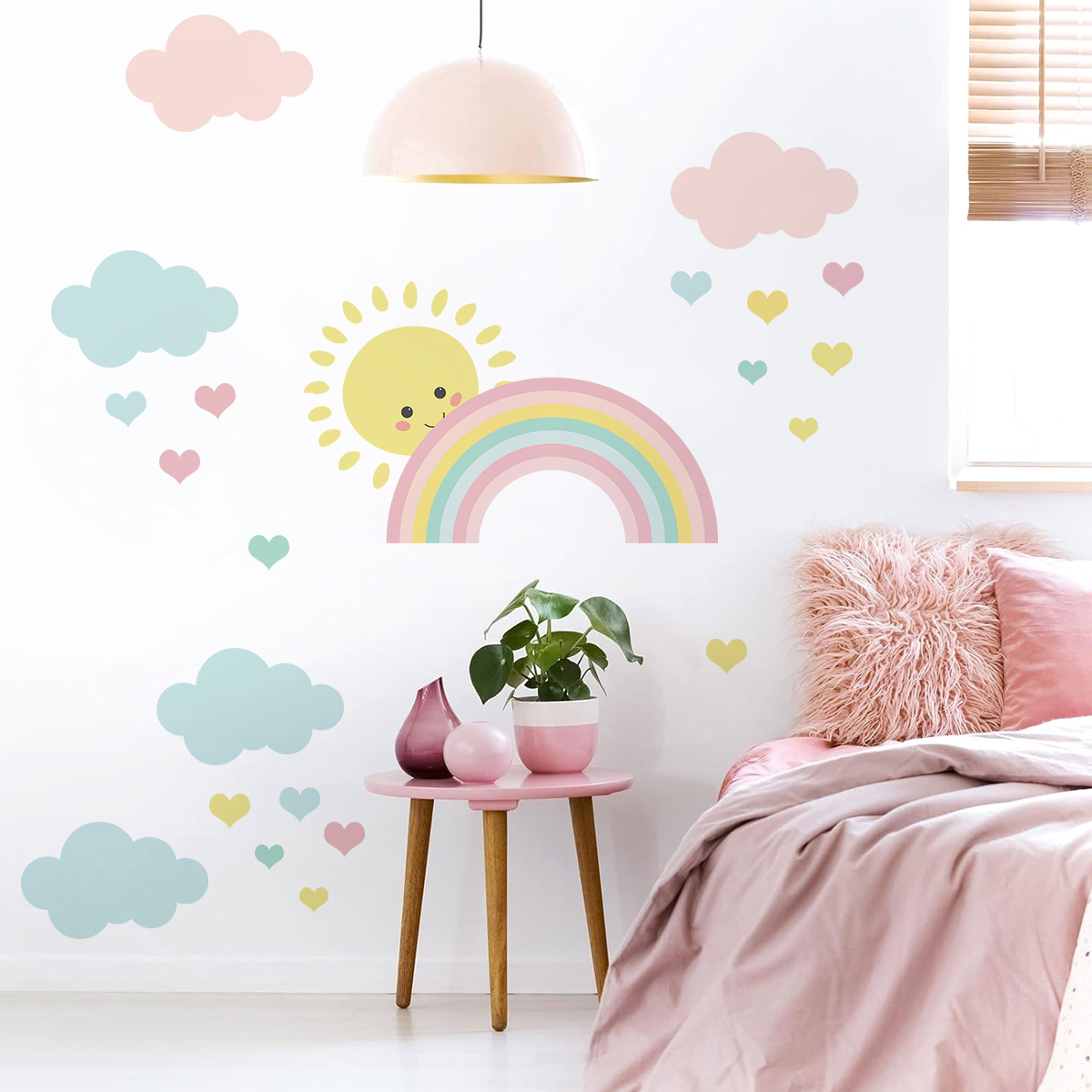 การ์ตูนดวงอาทิตย์สายรุ้งเมฆสติ - Baby Nursery Decor Girl บทวิจารณ์และราคา
