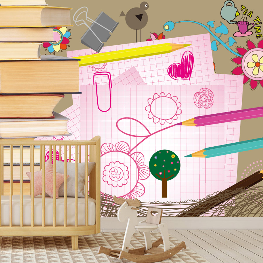 วอลเปเปอร์ลายการ์ตูนแบบลอกติดง - Baby Nursery Peel And Stick Wallpaper บทวิจารณ์และราคา