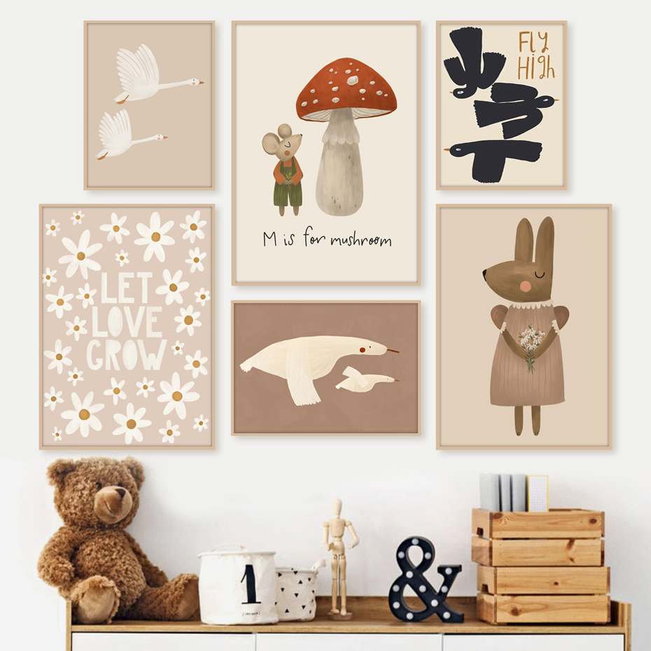 Boho โปสเตอร์การ์ตูนรูปหนูและห - Baby Nursery Frames บทวิจารณ์และราคา