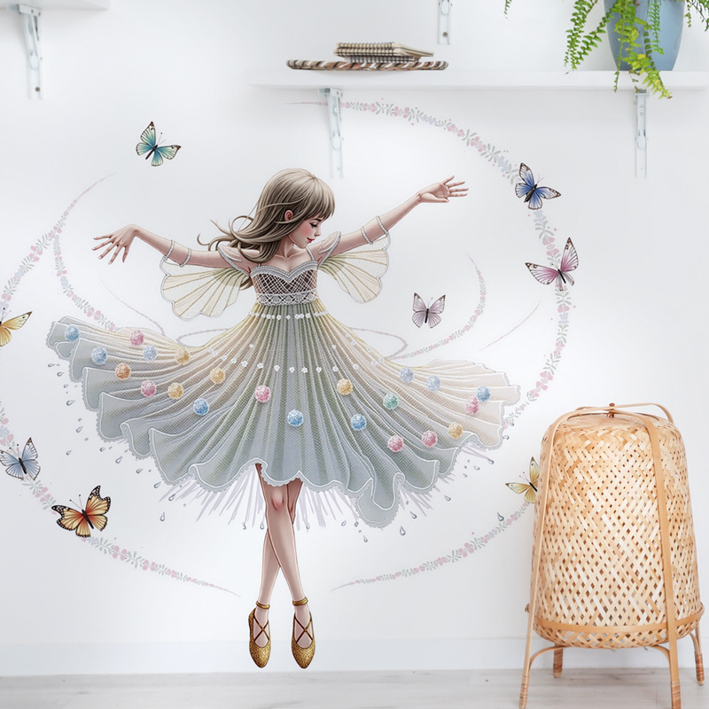 สาวเต้นรําไวนิลเด็กสติ๊กเกอร์ต - Baby Nursery Decor Girl บทวิจารณ์และราคา