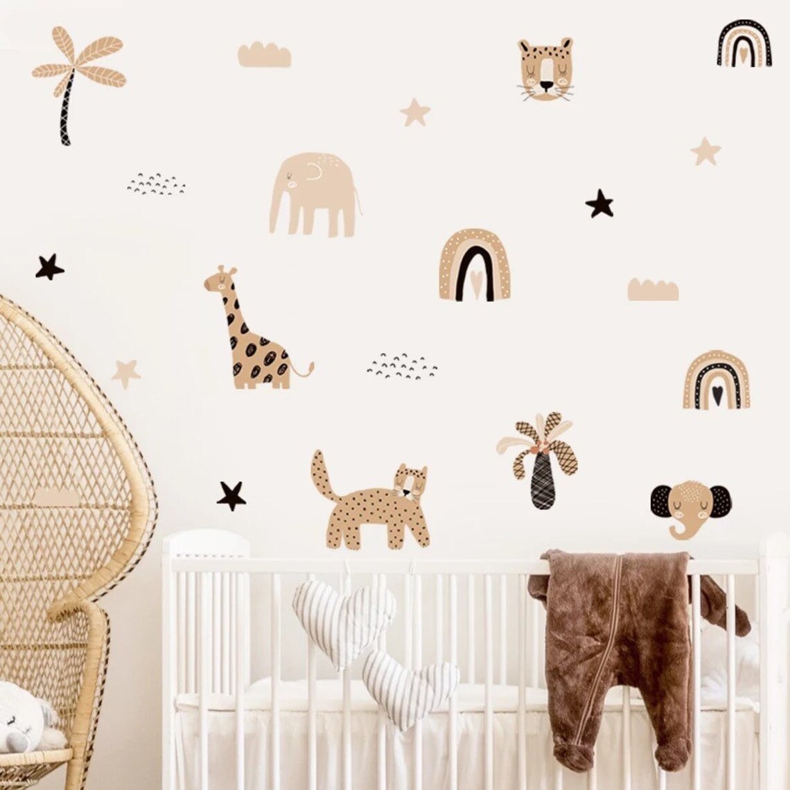 โบโฮการ์ตูนสายรุ้งดาวน่ารักหน้ - Baby Nursery Decor Girl บทวิจารณ์และราคา