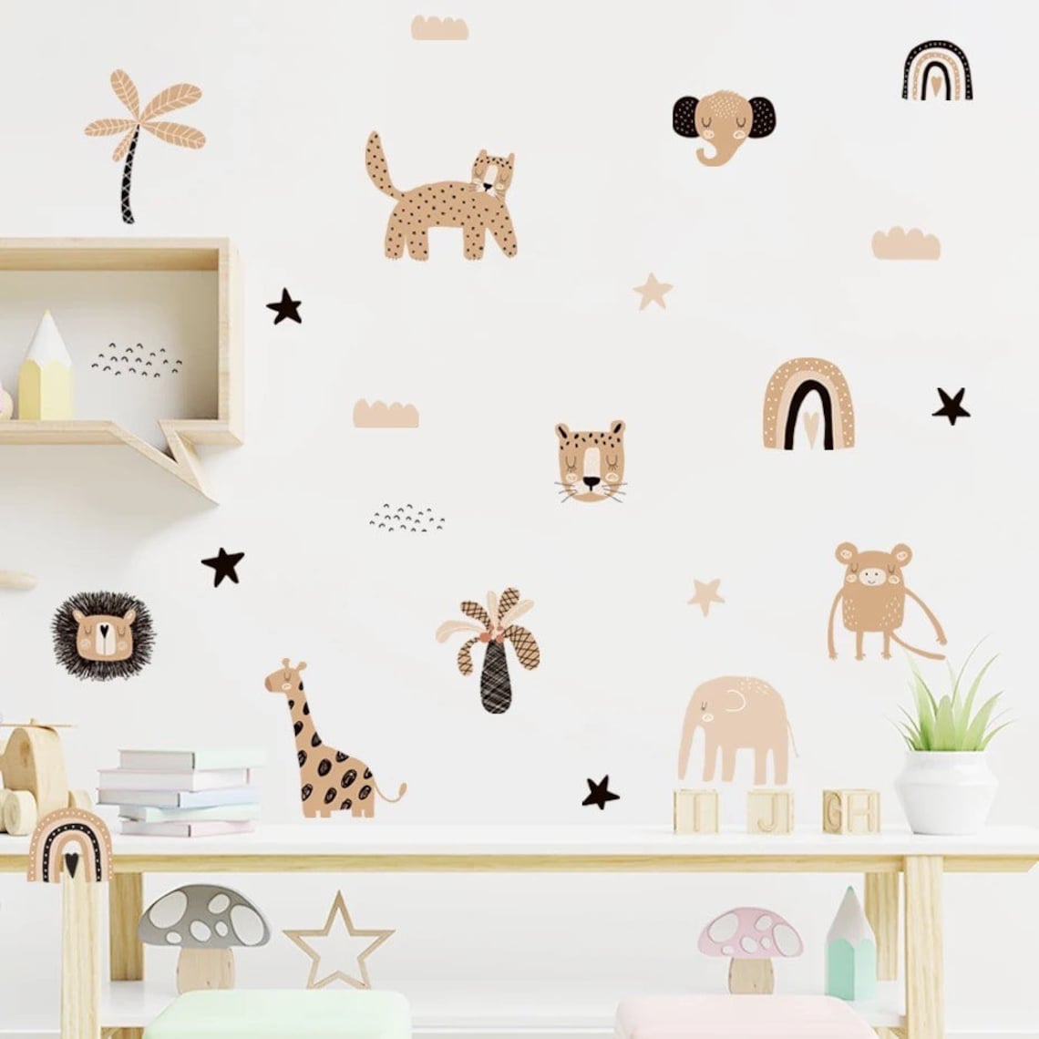 โบโฮการ์ตูนสายรุ้งดาวน่ารักหน้ - Baby Nursery Decor Girl บทวิจารณ์และราคา